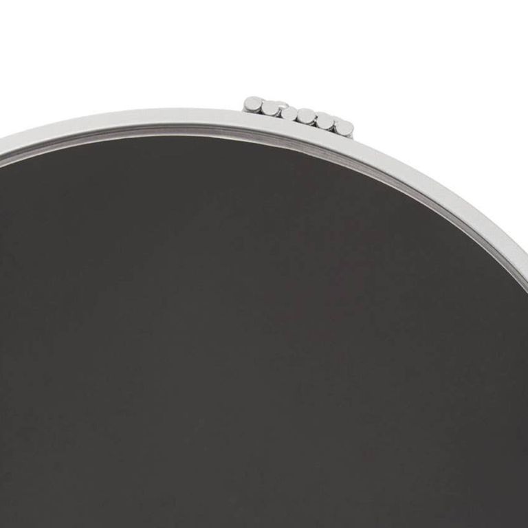 Jolie End Table - Black Mirror and Silver - Round