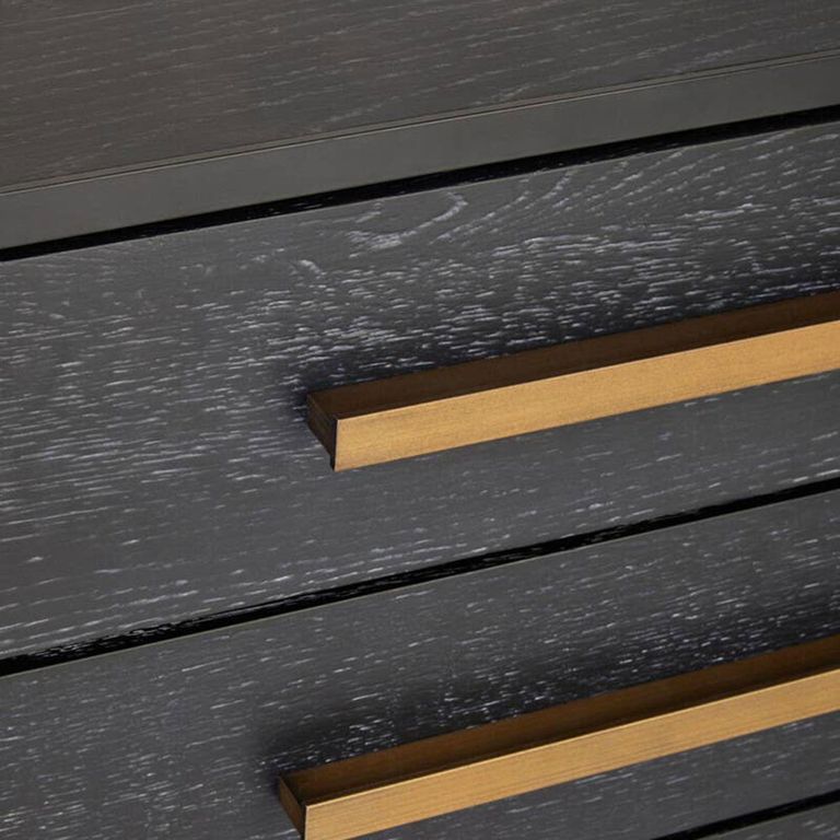 Judd Side Table - 3 Drawer - Black Oak