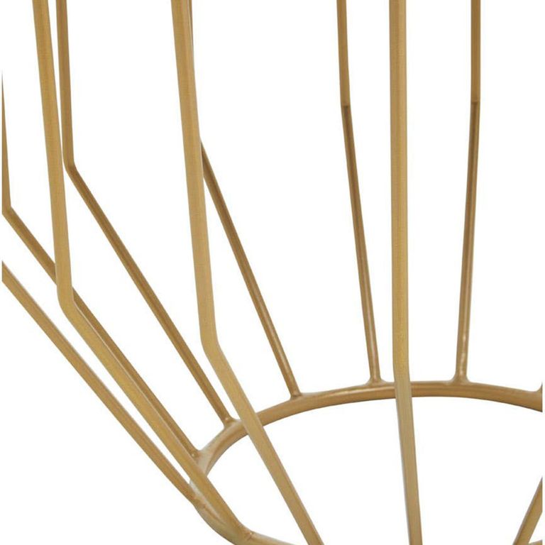 Kensington Townhouse Side Table - Round - Black Faux Fur with Gold Metal