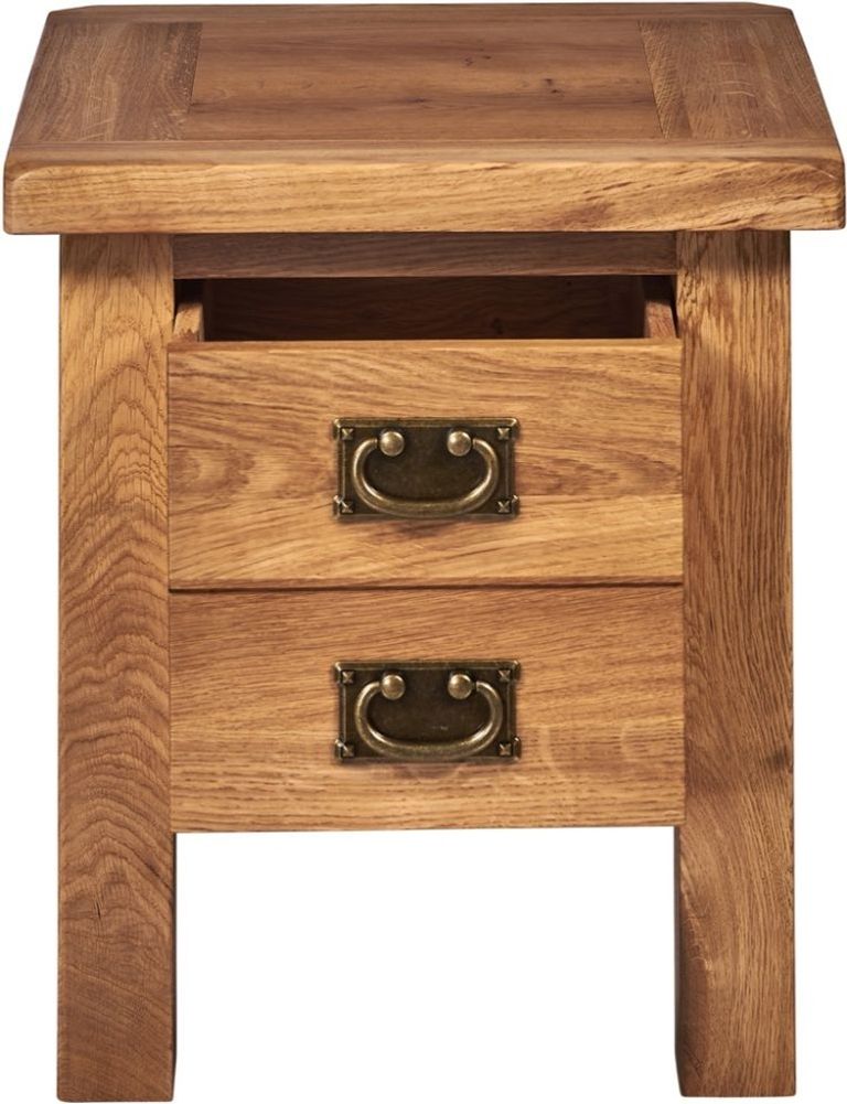 Kent Oak 2 Drawer Lamp Table