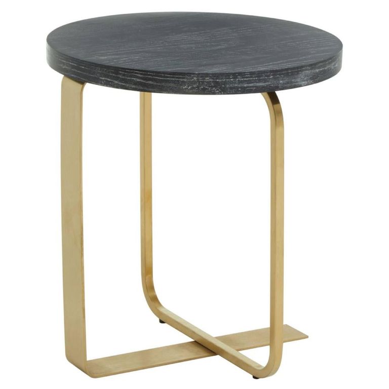 Lena Side Table - Round - Black Oak