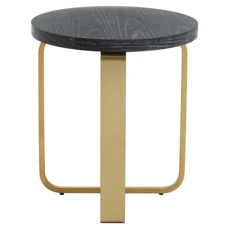 Lena Side Table - Round - Black Oak