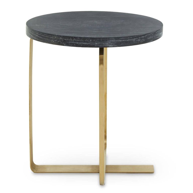 Lena Side Table - Round - Black Oak