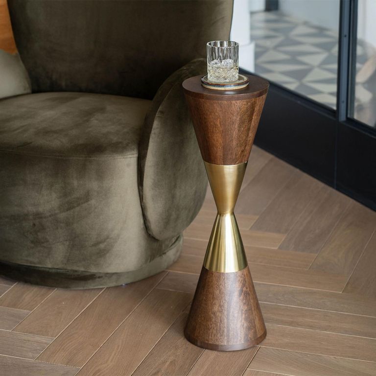 Amalfi Cocktail Table - Dark Wood - Round