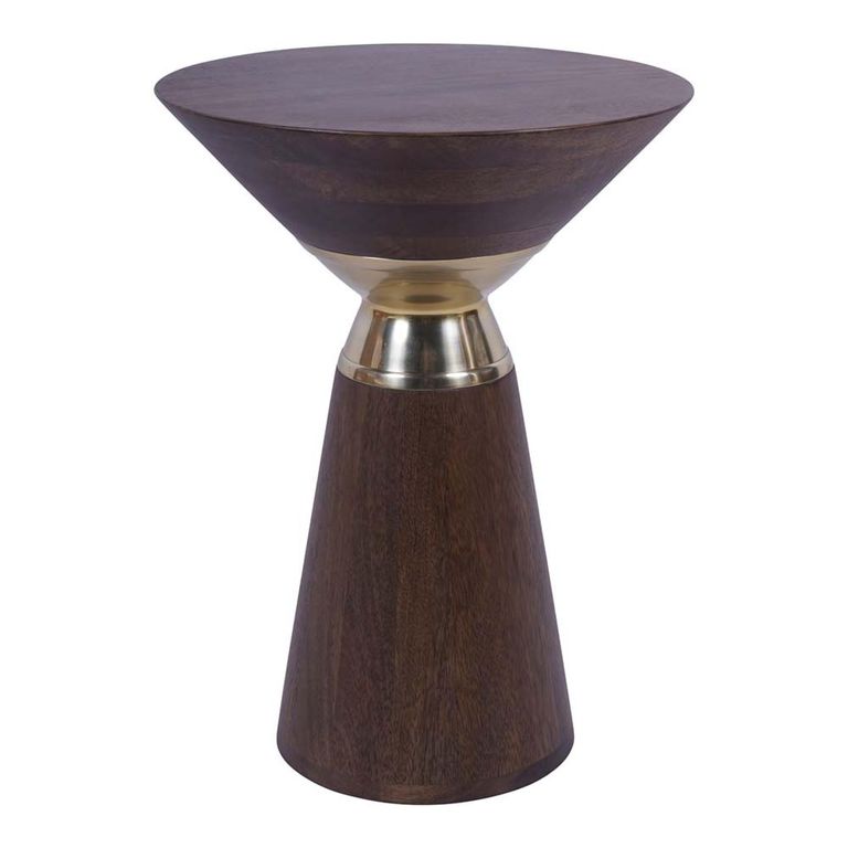Amalfi Side Table - Dark Wood - Round