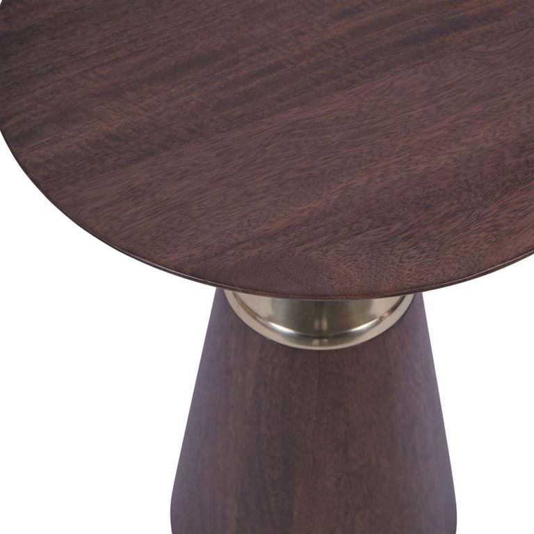 Amalfi Side Table - Dark Wood - Round