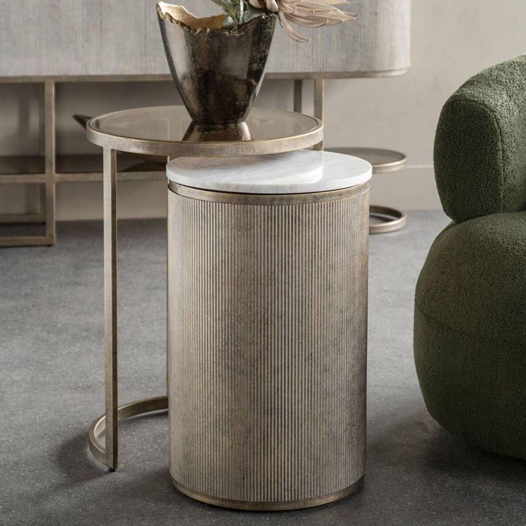 Belvedere Side Tables - Aged Gold - Nest of 2 - Round
