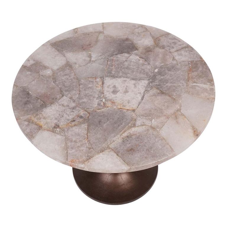 Bosworth Side Table - Smokey Quartz - Round - Large