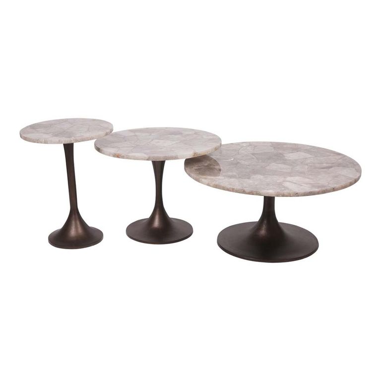 Bosworth Side Table - Smokey Quartz - Round - Small