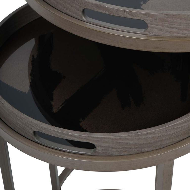 Impasto Side Tray Table - Brushstroke - Round - Set of 2