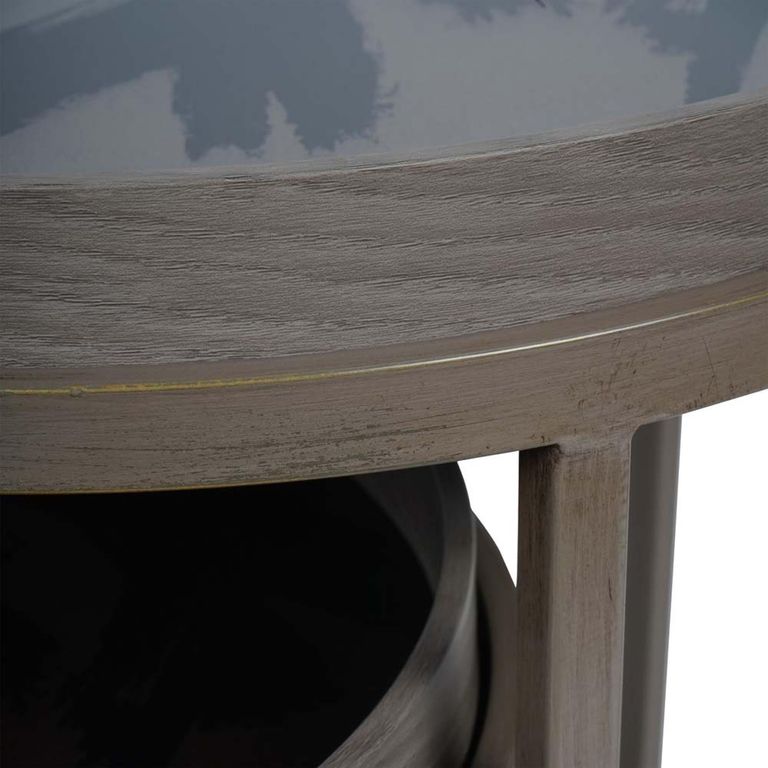 Impasto Side Tray Table - Brushstroke - Round - Set of 2