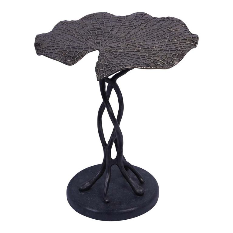 Lily Pad Side Table - Antique Brass - Leaf