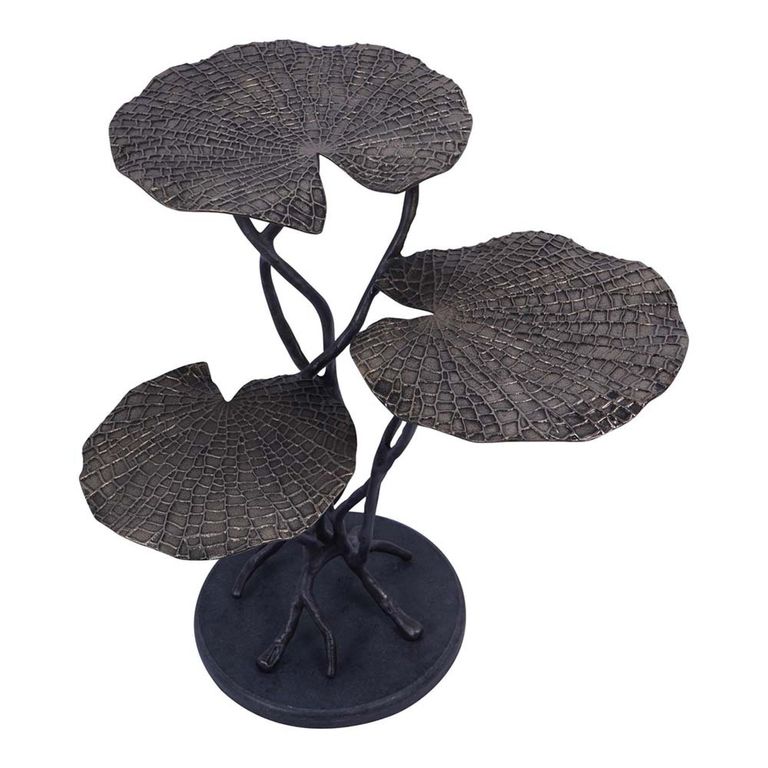 Lily Pad Side Table - Antique Brass - Leaf - Trio