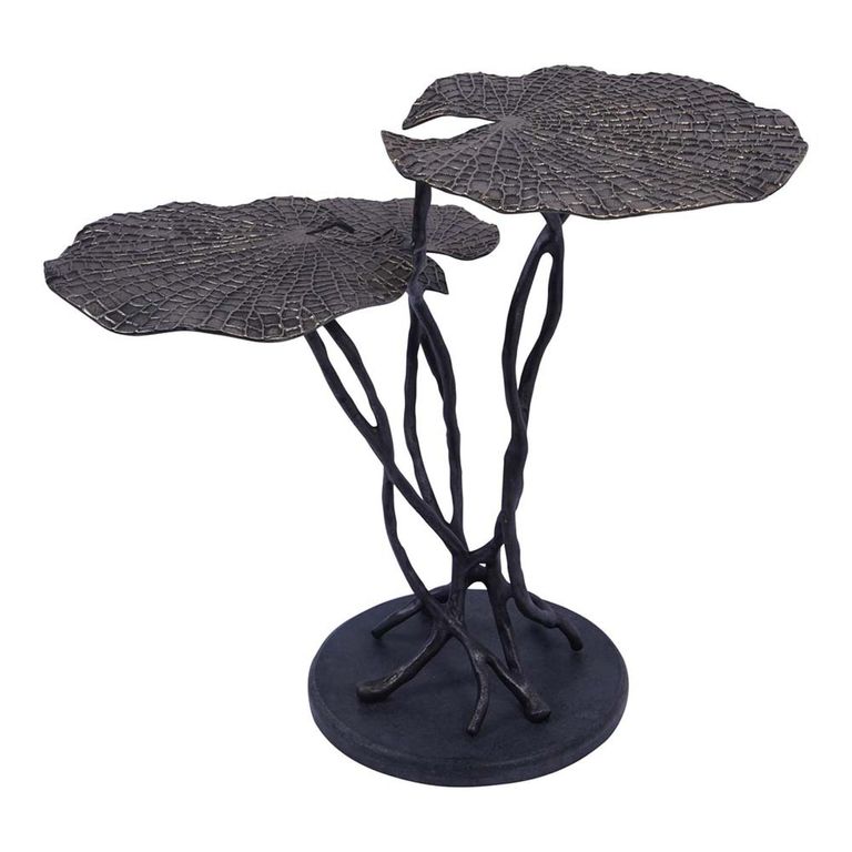 Lily Pad Side Table - Antique Brass - Leaf - Trio