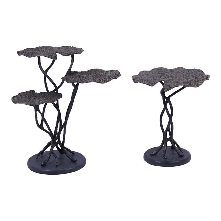 Lily Pad Side Table - Antique Brass - Leaf - Trio