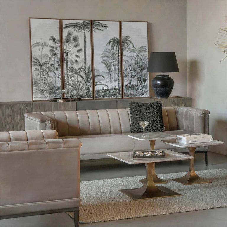 Morchino Side Table - Grey Marble - Square - Large