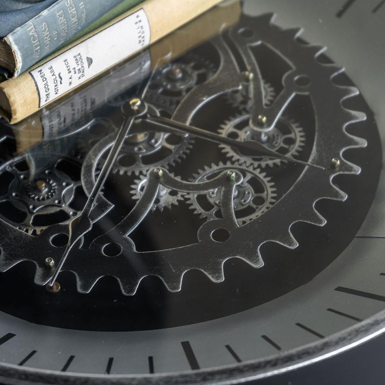 Palladium Side Table - Black and Nickel Cogs - Round