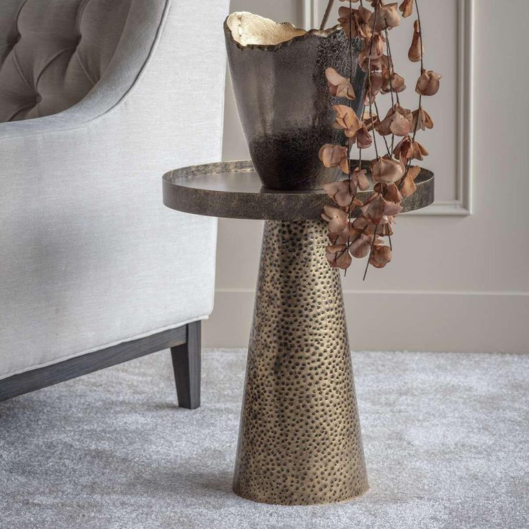 Sandbanks Side Table - Antique Gold Metal - Round