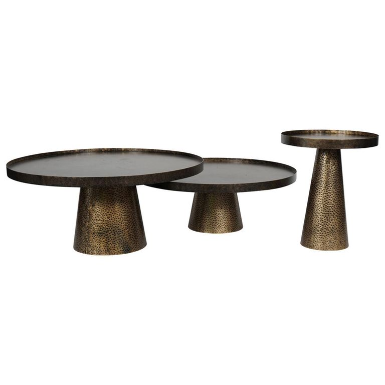 Sandbanks Side Table - Antique Gold Metal - Round