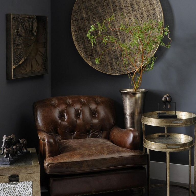 Vienna Side Tray Table - Gold Diamond Metal - Round - Set of 2