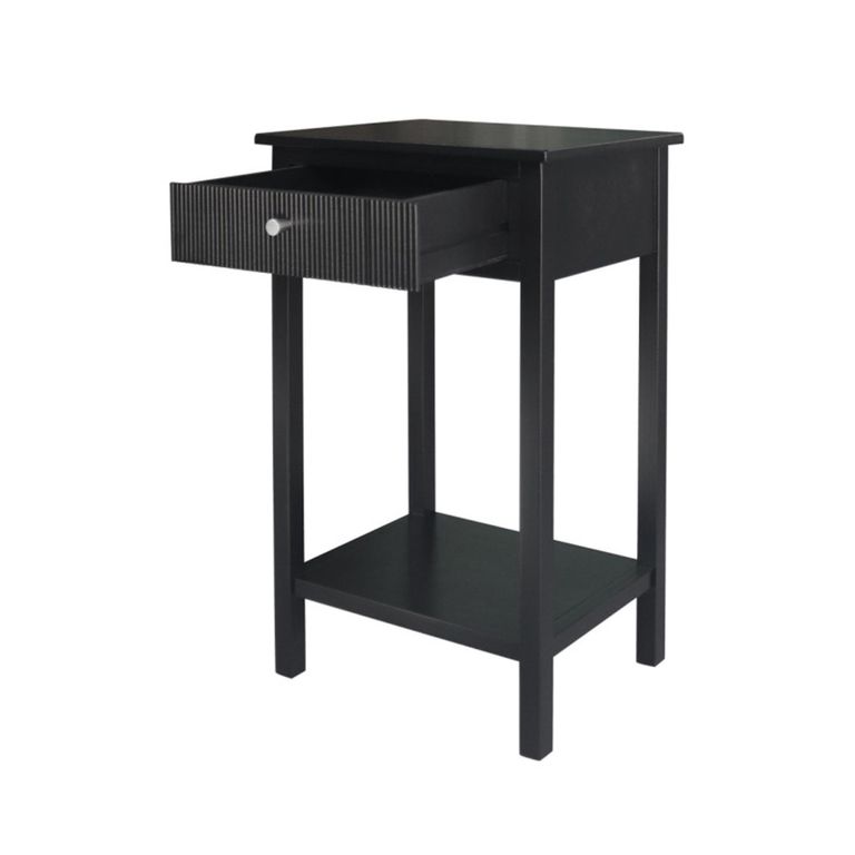 Lindon End Table - 1 Drawer - Black