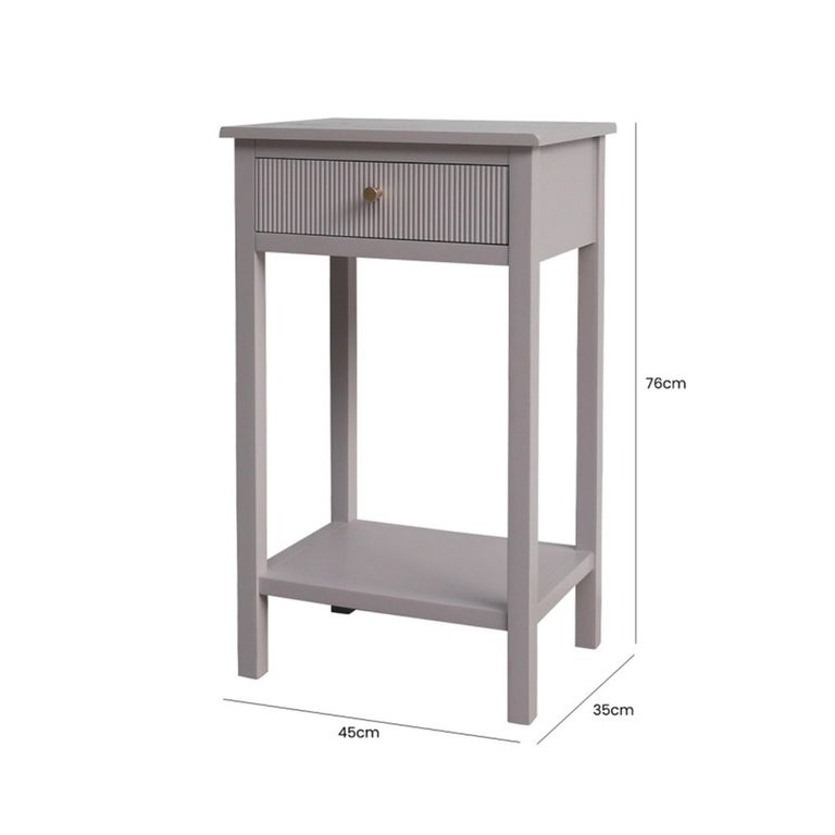 Lindon End Table - 1 Drawer - Summer Grey