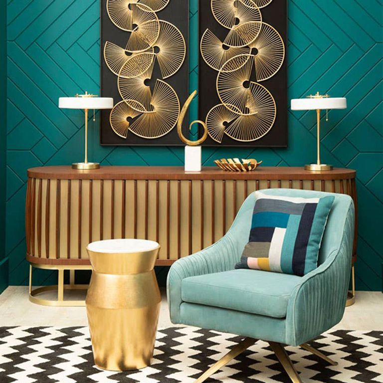 Lino Side Table - Large Drum - White Marble with Gold Metal