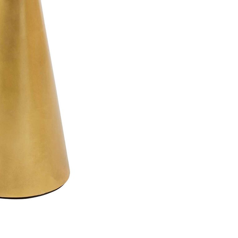 Lino Side Table - Small Round - White Marble with Gold Metal