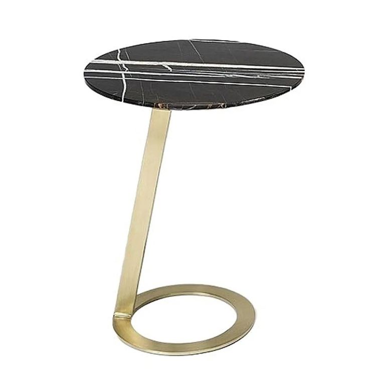 Loop Accent Table - Round - Marble with Brass Base - Variation Available