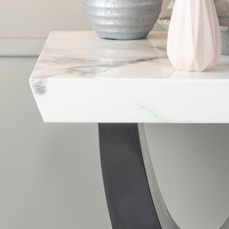 Madrid White Marble Side Table