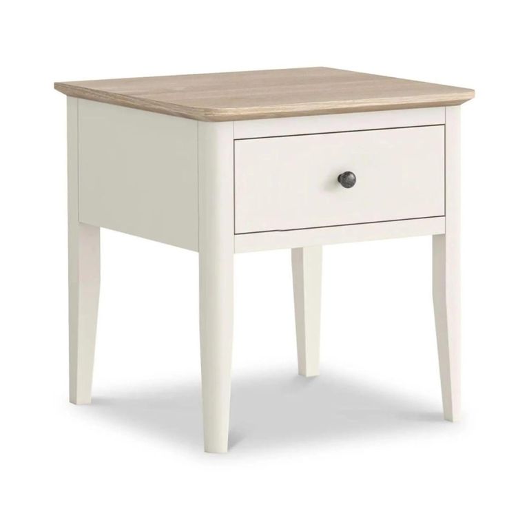 Marlow Lamp Table - 1 Drawer - White