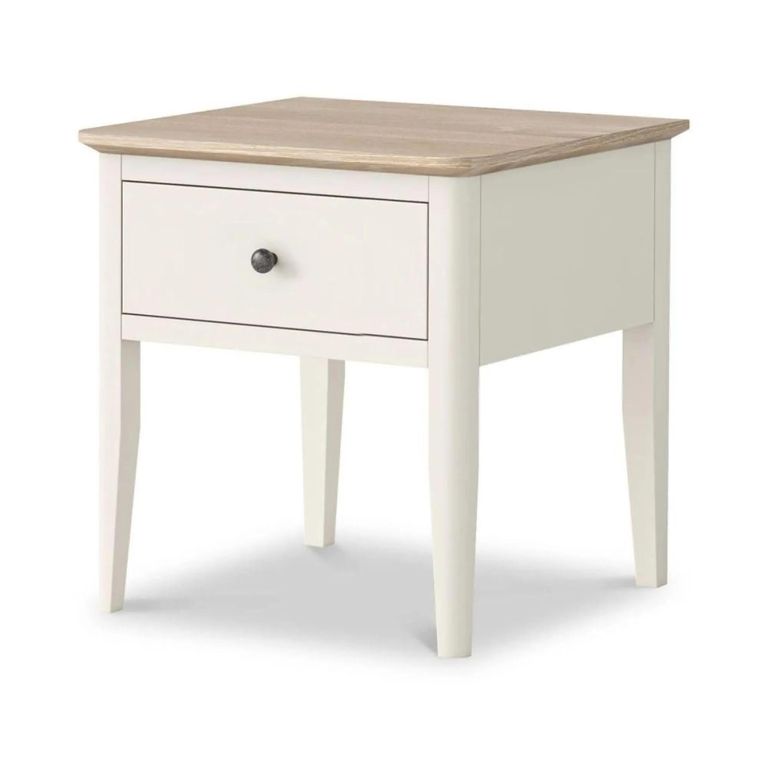 Marlow Lamp Table - 1 Drawer - White