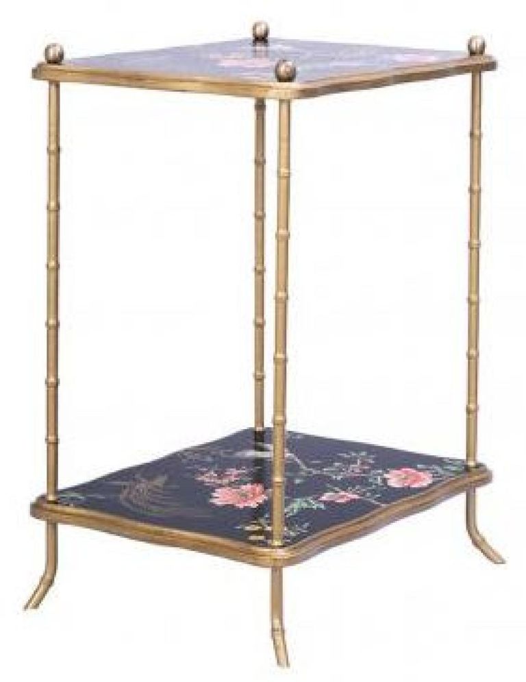 Meerut Black Lyre Bird Design Side Table