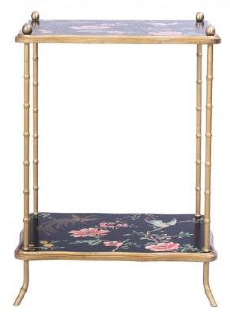 Meerut Black Lyre Bird Design Side Table