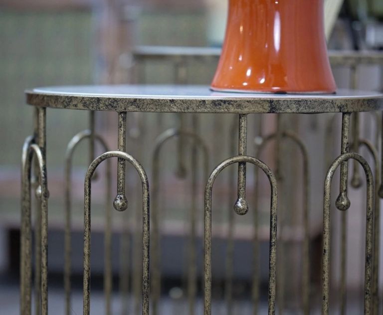 Estela Marble Side Table - Antique Gold - Set of 2