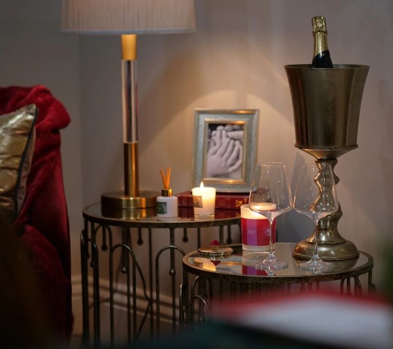 Estela Marble Side Table - Antique Gold - Set of 2