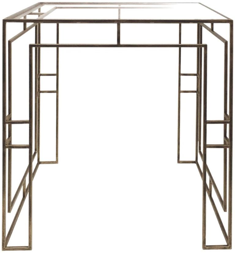 Laurant Metal and Glass Side Table - Antique Gold
