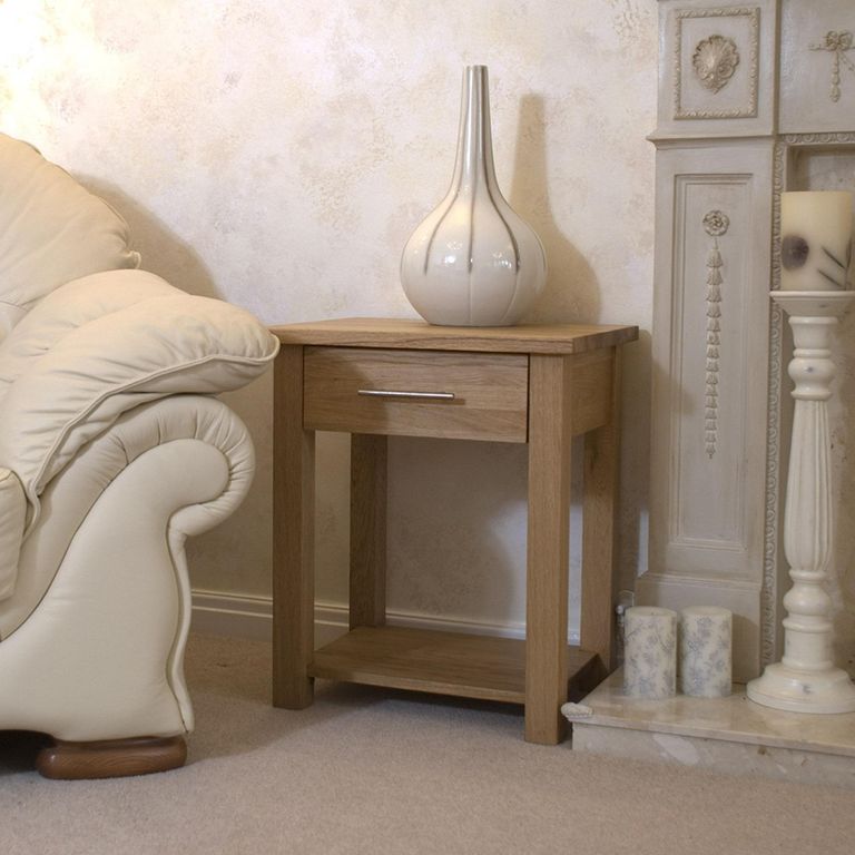Opus Lamp Table - 1 Drawer - Oak