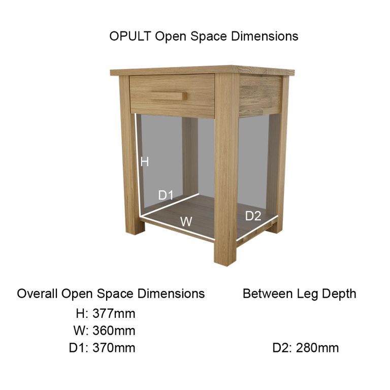 Opus Lamp Table - 1 Drawer - Oak