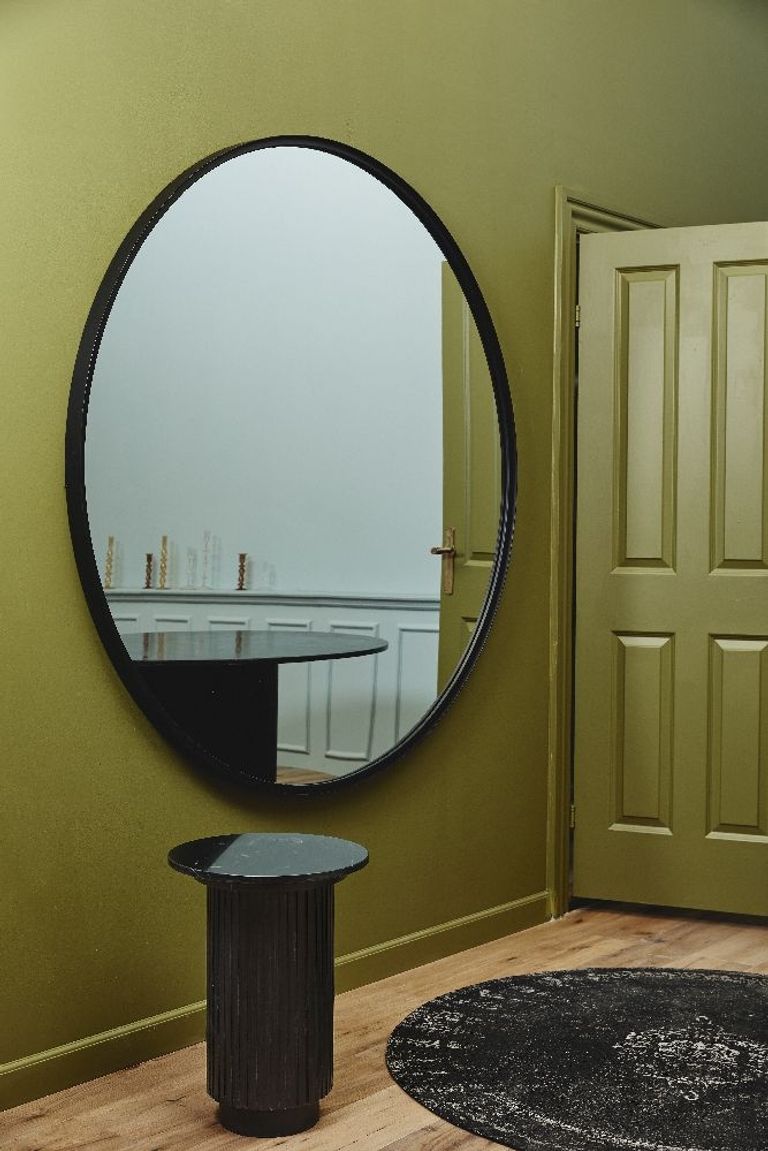 Erie Black Marble Round Side Table