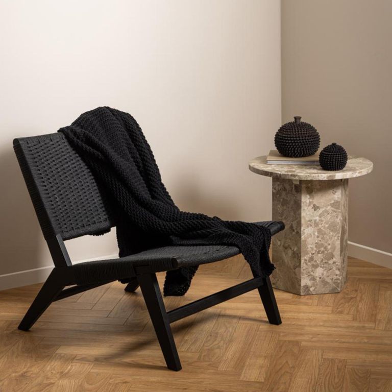 Naxos Side Table - Round - Latte Brown Marble