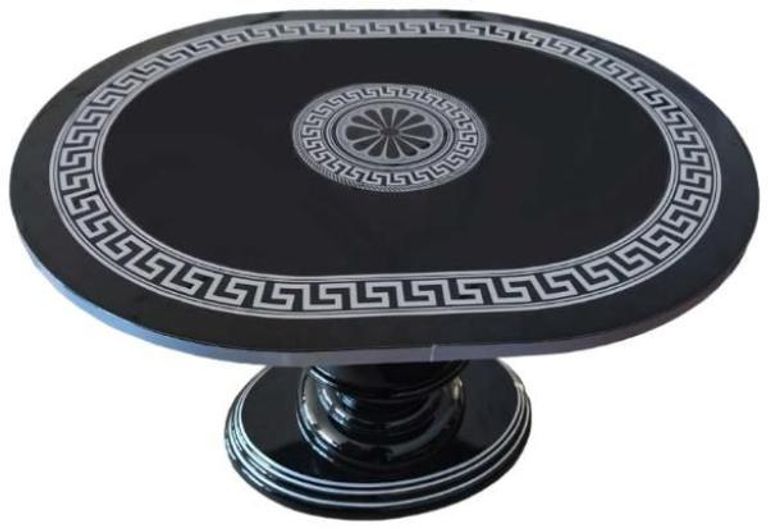 New Venus Black Italian Oval Lamp Table