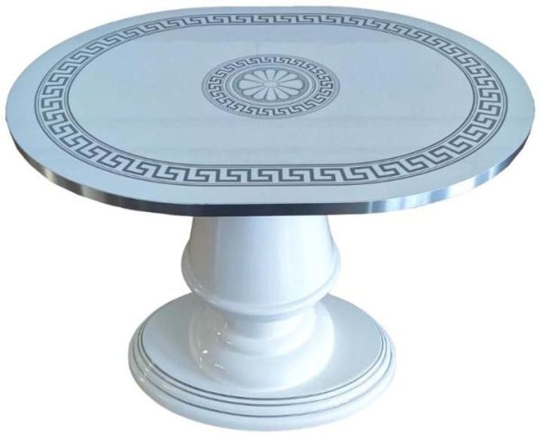 New Venus White Italian Oval Lamp Table