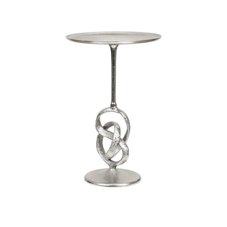 Side Table - Round - Nickel Twisted Metal