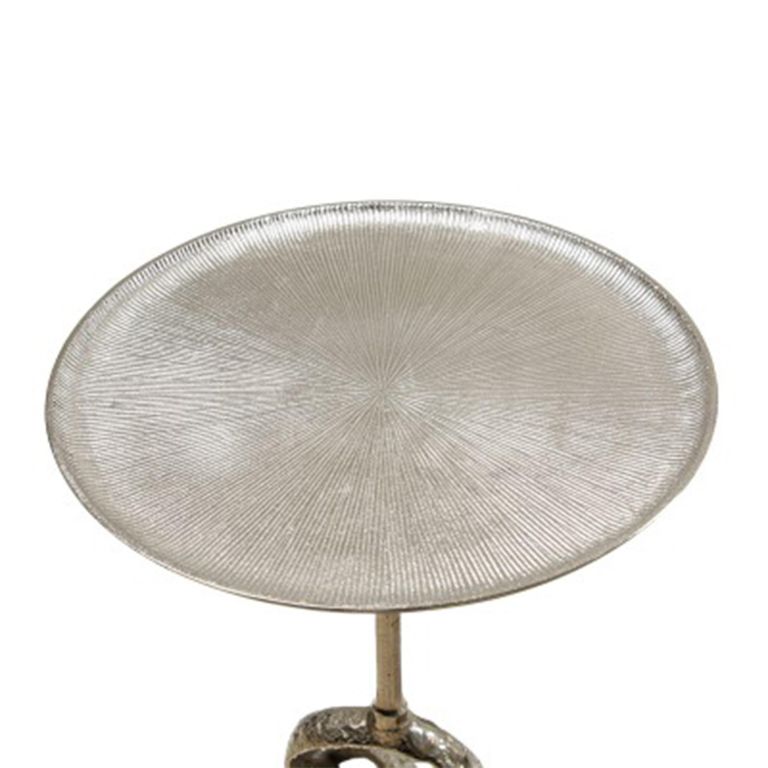 Side Table - Round - Nickel Twisted Metal