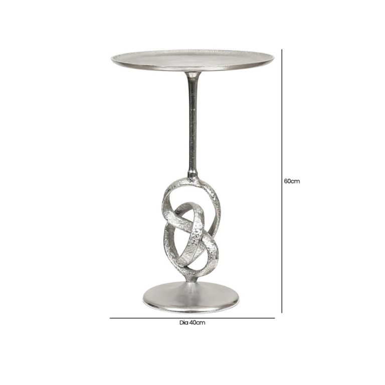 Side Table - Round - Nickel Twisted Metal