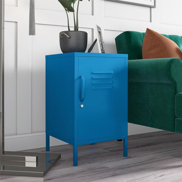 Nowata Cache Blue Locker End Table - 2354810COMNUK