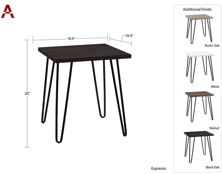 Obion Retro End Table in Walnut - 5068396COMUK