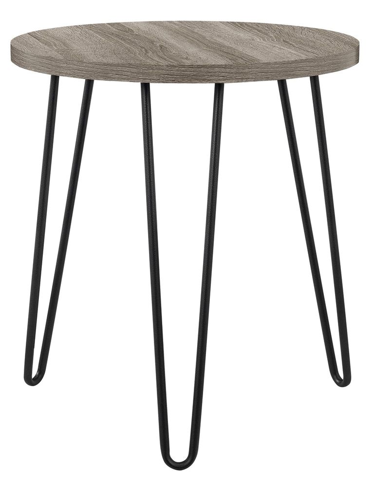 Obion Round End Table in Grey Oak - 3613307COMUK