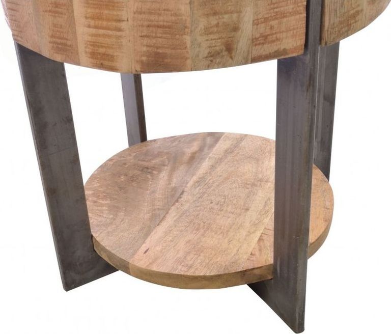Old Empire Mango Wood Round Lamp Table